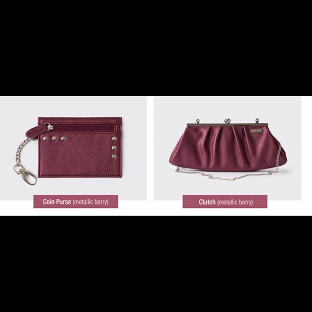 Berry Clutch with Coin Purse